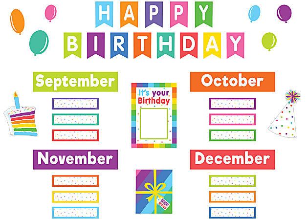 Teacher Created Resources Mini Bulletin Board Set, Colorful Happy Birthday