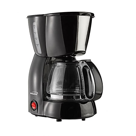 Brentwood 4-Cup Coffee Maker, 11" x 6", Black