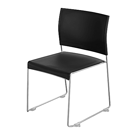 Safco® Currant™ High Density Stacking Chairs, Black/Chrome, Set Of 4