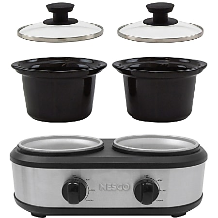 Nesco Dual Serving Station - Dual Warmer/Plates - 1.25 quart per Container - 170 W Electric Power Source - Stainless Steel