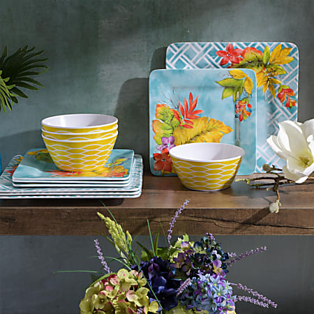 Square hotsell melamine dinnerware