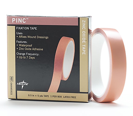 Medline Pinc Zinc-Oxide Adhesive Tape, 0.2" x 5 Yd., Pink