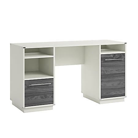 Sauder® Vista Key 56”W Double-Pedestal Executive Computer Desk, Pearl Oak/Misted Elm