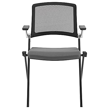 Eurostyle Hilma Stacking Side Chairs, Gray, Set Of 2 Chairs