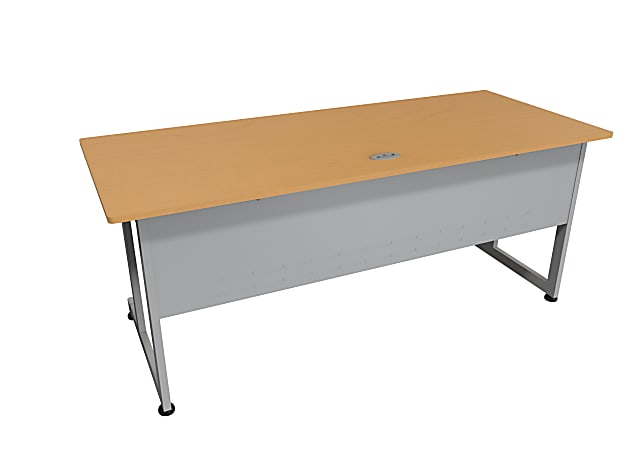 Linea Italia, Inc. 72"W Computer Desk, Gray/Maple