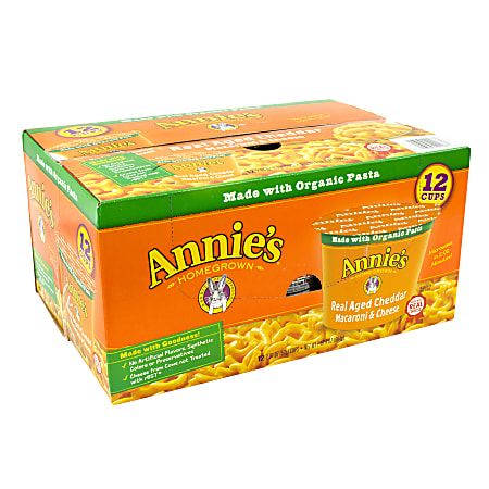 Annie's Organic Mac And Cheese Cups, 2.01 Oz, Box Of 12
