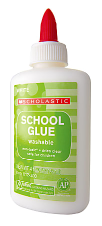 Scholastic School Glue, 4 Oz, White, Pack Of 12