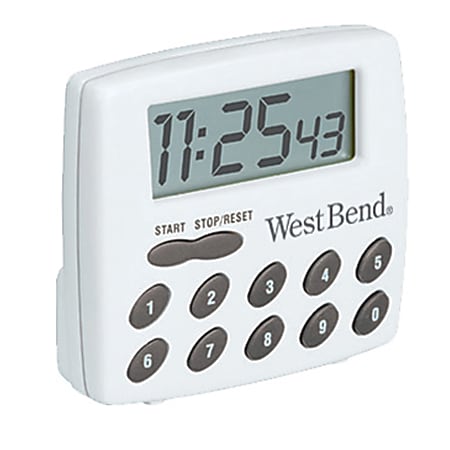 West Bend Single Channel 100-Hour Countdown Timer, White