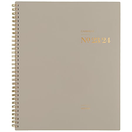 2023-2024 Cambridge® WorkStyle Classic Academic Weekly/Monthly Planner, 8-1/2" x 11", Taupe, July 2023 To June 2024, 1606-905A-45