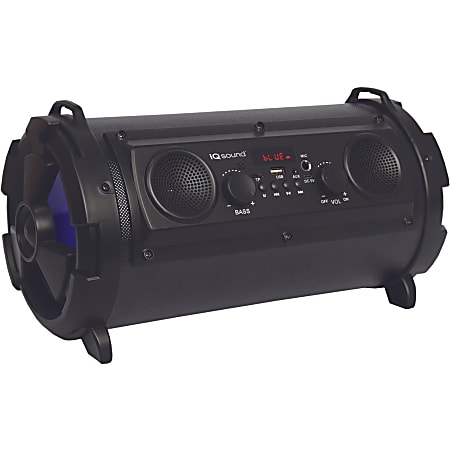 IQ Sound IQ-1525BT Portable Bluetooth Speaker System - 16 W RMS - Black - 100 Hz to 20 kHz - Battery Rechargeable - USB