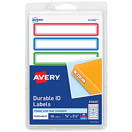Avery® Durable Water-Resistant Labels, 41440, Rectangle,