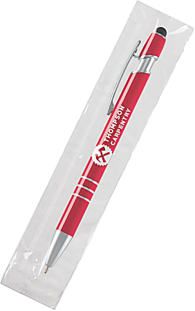 Custom Promotional Luxury Softex Pen, Cello-Wrapped, Medium Point