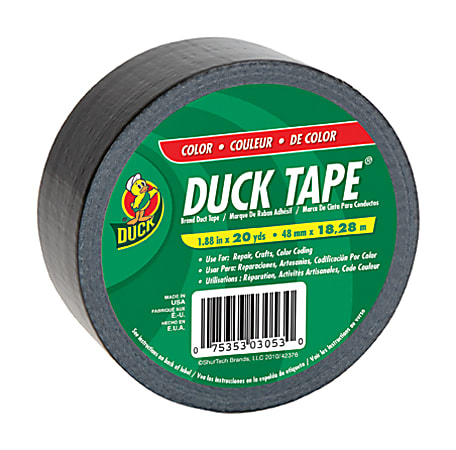 Duck Color Duct Tape, 20 Yd x 1-15/16", Black