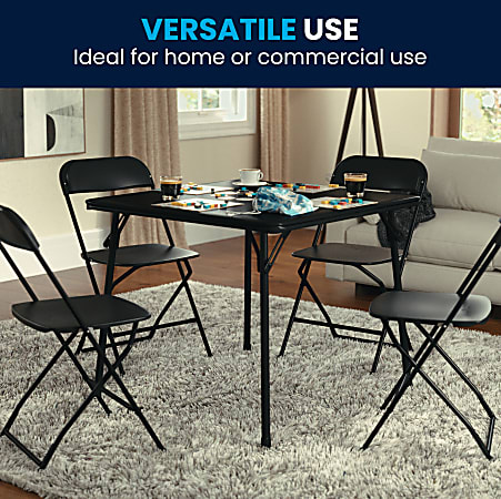 Flash Furniture Folding Card Table 27 34 H x 33 12 W x 33 12 D - Main Image