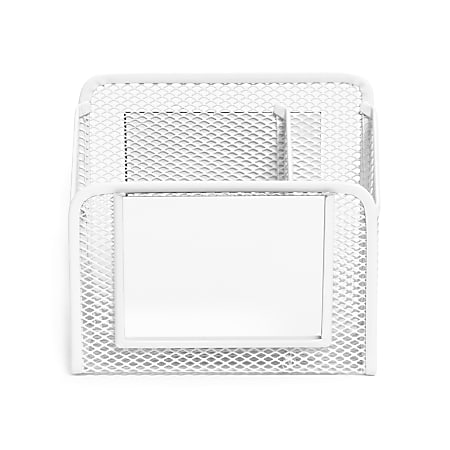 U Brands® Magnetic Locker Cup With Mirror, 5”H x 4-3/4”W x 2-7/16”D, White
