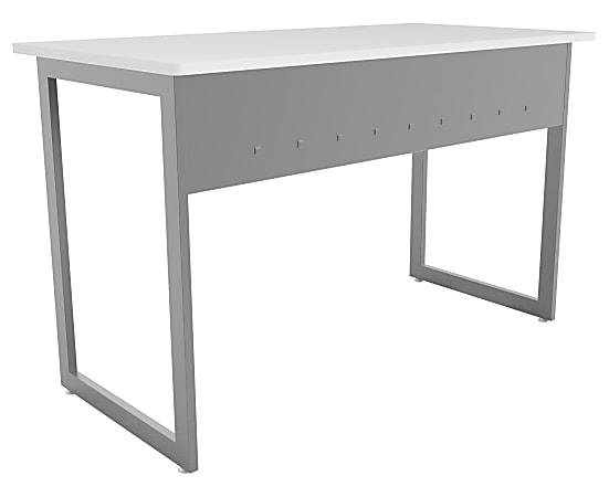 Linea Italia, Inc. 48"W Quattra Computer Desk, Gray/White