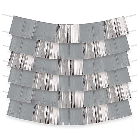 Amscan Decorating Backdrops, 10" x 60", Silver, Pack Of 9 Backdrops
