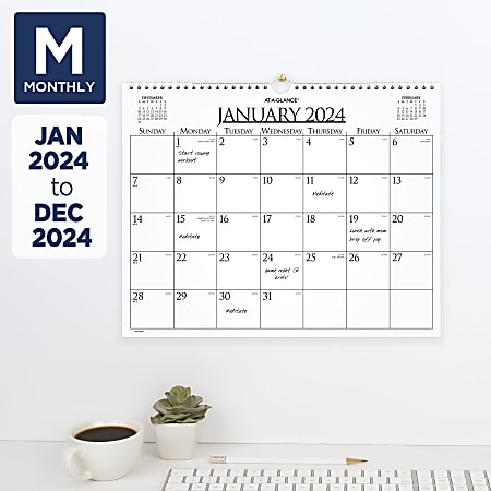 2024 ATAGLANCE® Business Monthly Wall Calendar, 15" x 12", January to