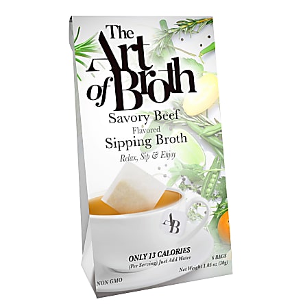 The Art of Broth Beef Flavored Sipping Broth, Box Of 6 Bags