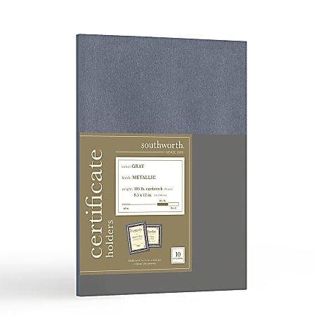 Southworth® Certificate Holders, 9 1/2" x 12", Metallic