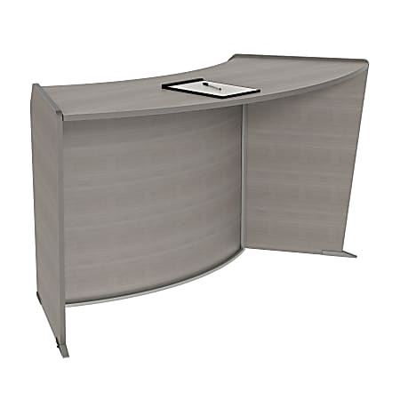 Linea Italia, Inc 63"W Curved ADA Reception Desk, Ash