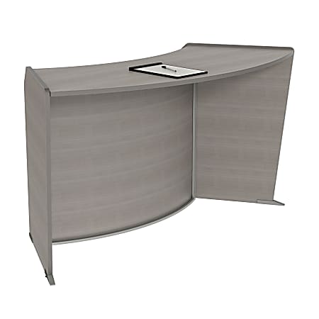 Linea Italia 63"W Curved ADA Reception Computer Desk, Ash