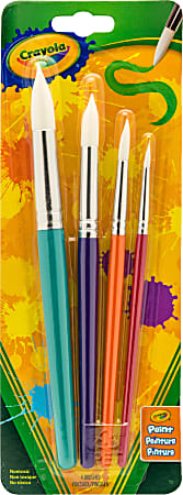 Crayola&reg; 4-Count Round Brush Set, Assorted Colors