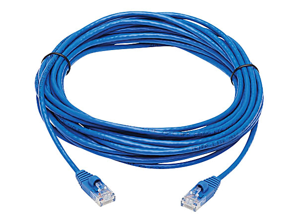 Tripp Lite Cat6a 10G Snagless Molded Slim UTP Network Patch Cable (M/M), Blue, 25 ft. - First End: 1 x RJ-45 Male Network - Second End: 1 x RJ-45 Male Network - 10 Gbit/s - Patch Cable - Gold Plated Contact - 28 AWG - Blue