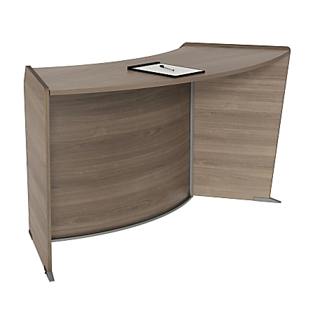 Linea Italia, Inc 63"W Curved ADA Reception Desk, Natural Walnut