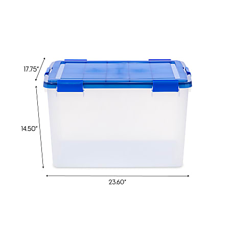 Iris 74 Qt 18.5 GAL Element Resistant Ultimate Clear Storage Box ODP Business Solutions