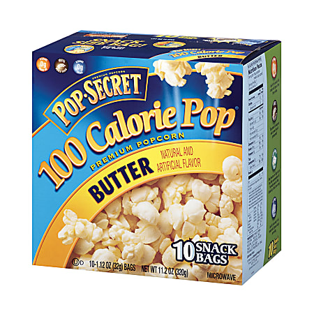 Pop Secret 100 Calorie Popcorn, Butter, 1.12 Oz, Pack Of 10