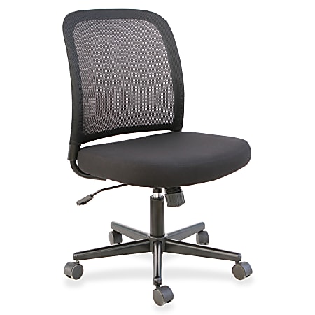 Lorell® Mesh-Back Armless Task Chair, Black