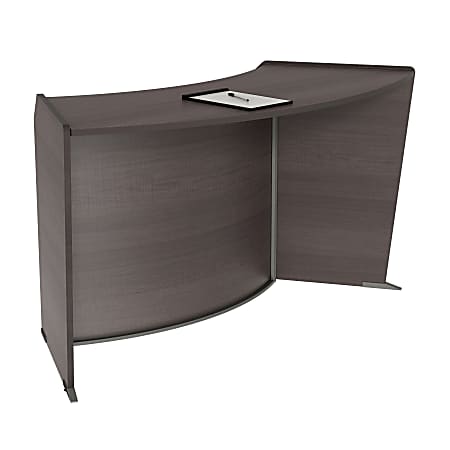 Linea Italia 63"W Curved ADA Reception Computer Desk, Mocha