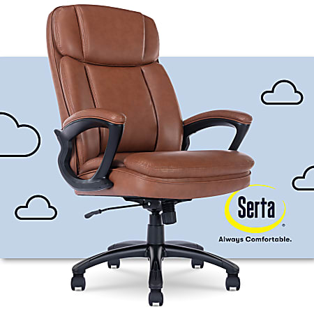 Cognac leather store desk chair