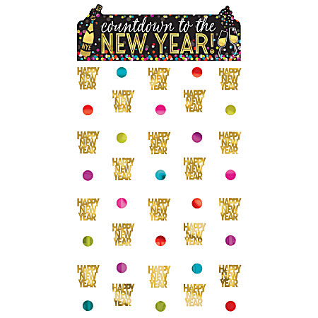 Amscan New Year's Colorful Confetti Doorway Curtains, 39" x 77", Multicolor, Set Of 2 Curtains
