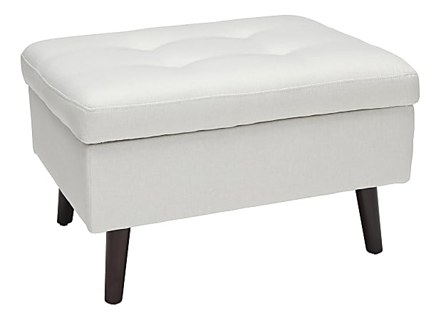 OFM 161 Collection Mid-Century Modern Tufted Fabric Storage Ottoman, Beige