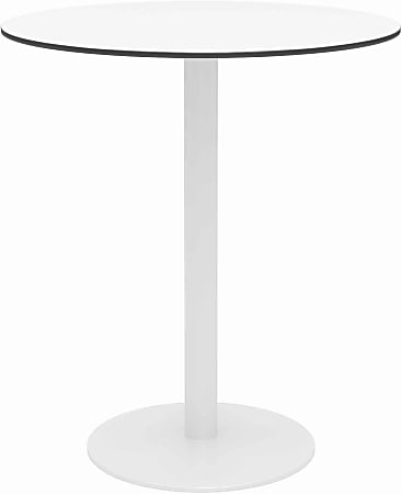 KFI Studios Eveleen Round Outdoor Bistro Patio Table, 41”H x 36”W x 36”D, Designer White/White