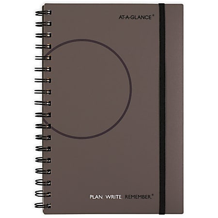 AT-A-GLANCE® Plan. Write. Remember. Undated Planning Notebook, 5-1/2" x 9", Gray, 70621030