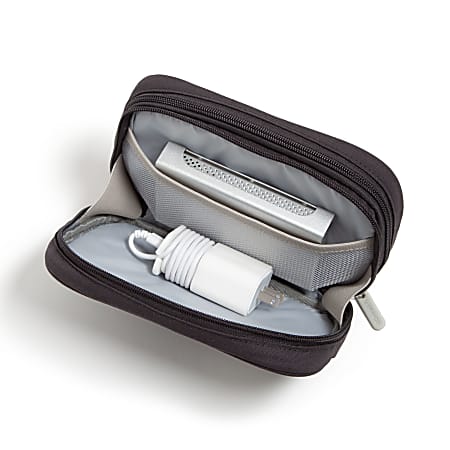 U Brands Dual Zip Canvas Tech Pouch 5 H x 2 14 W x 7 1316 D Slate Gray ...