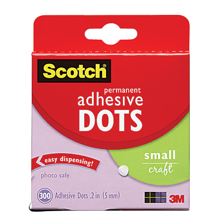 Scotch® Permanent Adhesive Dots, Small Craft, Pack Of 300