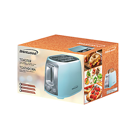 Brentwood Cool Touch 2 Slice Extra Wide Slot Toaster Blue Office