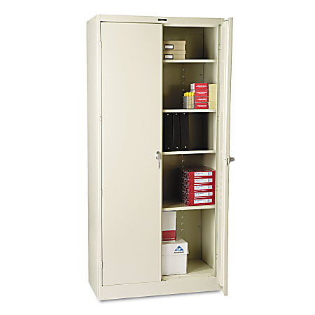Tennsco Deluxe Steel Storage Cabinet, 4 Adjustable Shelves, 78"H x 36"W x 18"D, Putty