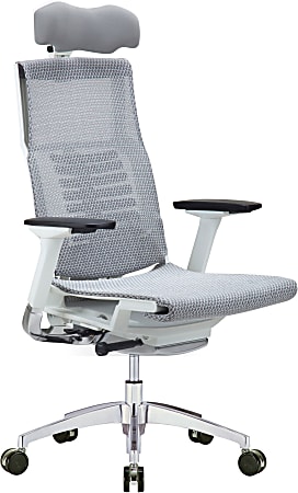 Raynor® Powerfit Ergonomic Mesh High-Back Executive Office Chair, Gray/White