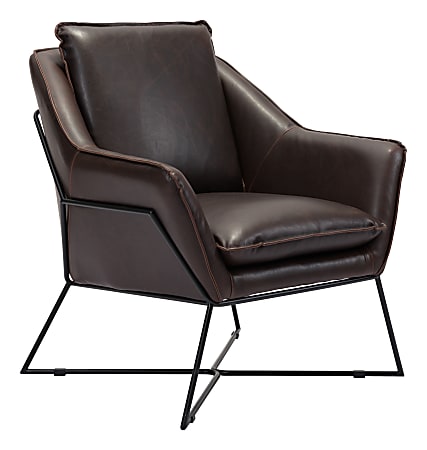 Zuo® Modern Lincoln Lounge Chair, Brown/Black