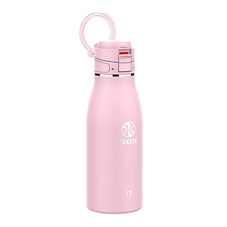 Takeya Traveler Flip Water Bottle, 17 Oz, Blush