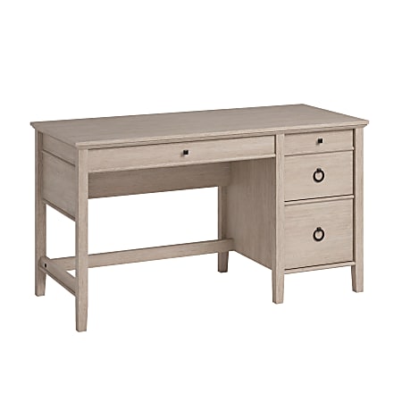 Sauder® East Adara 54"W Single-Pedestal Computer Desk With File Drawer, Cascade Oak