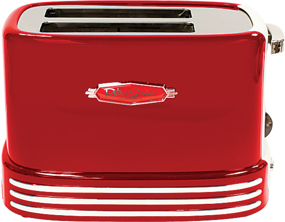Nostalgia Electrics Retro 2-Slice Extra-Wide Bagel Toaster, Red