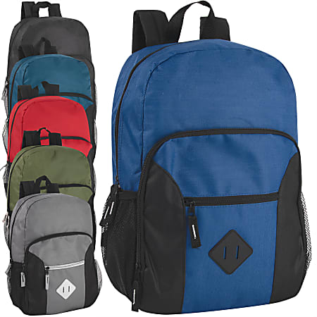 Summit Ridge Multi Pocket Backpacks, Assorted Colors, Pack Of 24 Backpacks, 2515Q24