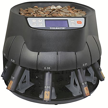 Steelmaster C200 Coin Sorter All-in-one - 2000 Coin Capacity - Counts 300 coins/min - Sorts - coins/minBlack