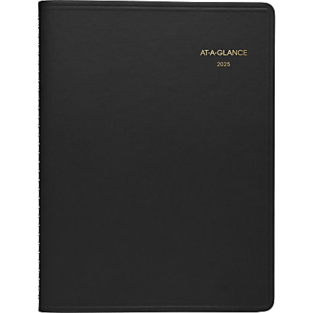 2025 AT-A-GLANCE® 2-Person Daily Appointment Book, 8" x 11", Black, January To December, 7022205